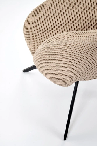 Krzesło biurowe Maeba obrotowe tapicerowane beżowe nowoczesne do biura i sypialni Intesi