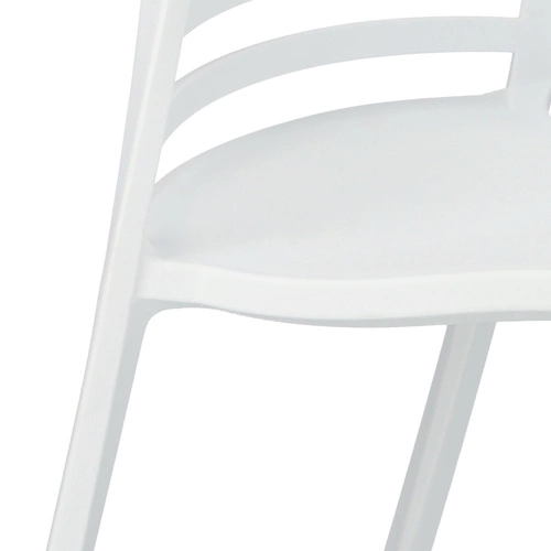 Krzesło Muna białe do kuchni i ogrodu Intesi nowoczesne sztaplowane łatwe czyszczenie
