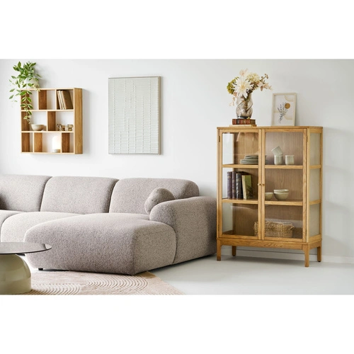 Witryna drewniana Zamora na alkohol i książki do salonu, szklana, dąb