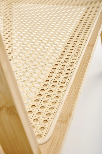 Intesi Boho wieszak stojący do przedpokoju bambusowy z półką rattanową naturalny 168 cm