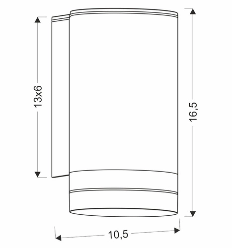 Kinkiet zewnętrzny Senecio lampa ogrodowa elewacyjna tuba+ring 10,5x16,5cm czarny 1x35W GU10 IP44