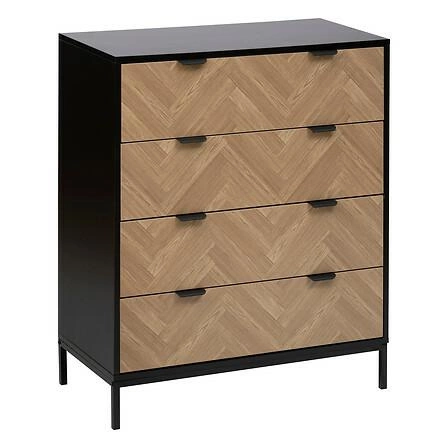 Komoda Chevrons 4 szuflady z efektem drewna