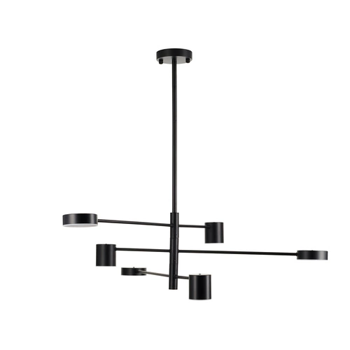 Lampa wisząca LED CLEX 6-punktowa czarna 100 cm nowoczesna do salonu i jadalni