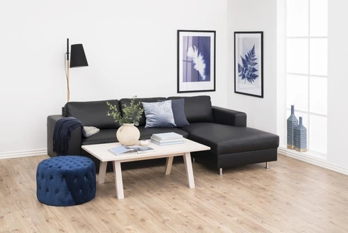 Stolik kawowy drewniany prostokątny A-Line Actona bielony nowoczesny do salonu 130x70 cm