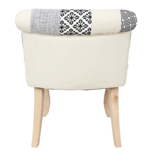 Krzesło do jadalni Eleonora Intesi tapicerowane patchwork szare skandynawskie z drewnianymi nogami