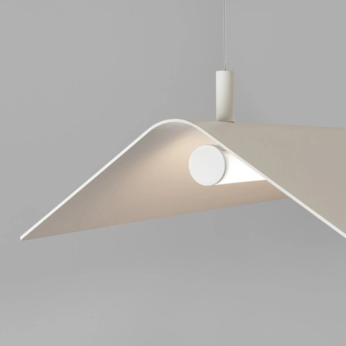 Nowoczesna lampa wisząca LED ELVA beżowa do salonu i jadalni z regulacją wysokości