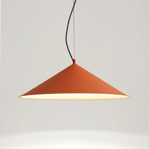 Lampa wisząca FINT LED do salonu regulowana ochra czerwona 50 cm