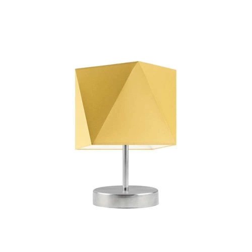 Lampka nocna PASADENA nowoczesna z żółtym abażurem metalowa do sypialni LYSNE 30 cm