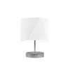 Lampka nocna do sypialni PASADENA nowoczesna biała z abażurem LYSNE na stolik 30 cm