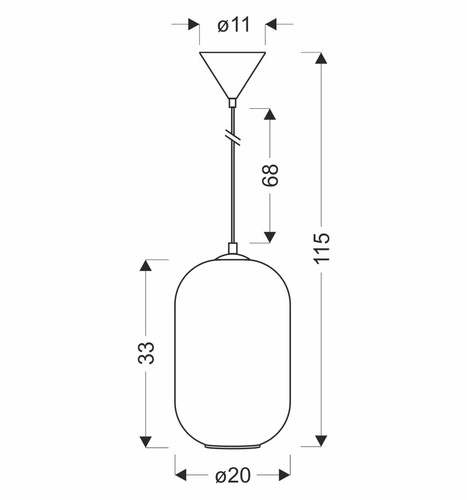 Lampa wisząca CRESTO biała szklana nowoczesna do salonu i jadalni 20 cm CANDELLUX