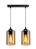 Lampa wisząca Bistro czarny 2x40W E27  klosz brązowy