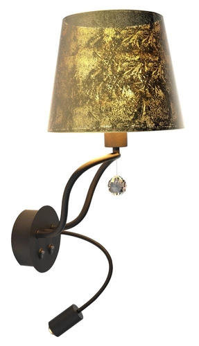 Kinkiet Saria 1x6W E14 led+8W LED czarno  złoty 3000K