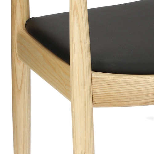 Krzesło drewniane President inspirowane Kennedy do jadalni z podłokietnikami naturalne D2.DESIGN