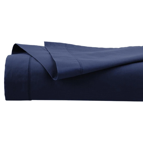 Prześcieradło bawełniane niebieskie Atmosphera 240x290 cm do sypialni na duże łóżko