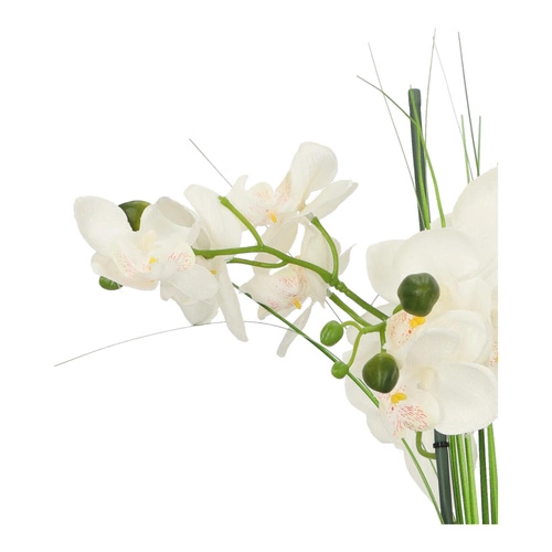 Sztuczny storczyk Atmosphera biały nowoczesny do salonu 53 cm jak żywy w doniczce