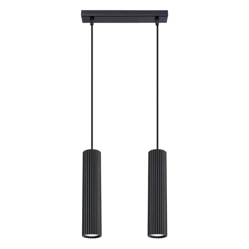 Lampa wisząca KARBON 2 czarna regulowana nowoczesna do salonu i jadalni aluminium