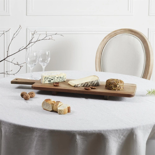 Intesi deska do krojenia z drewna akacjowego 60 cm prostokątna do kuchni naturalna