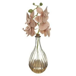 Sztuczny storczyk różowy Edi 40 cm w szklanym wazonie glamour do salonu Atmosphera