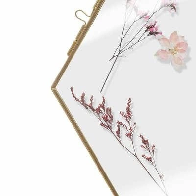 Dekoracja ścienna Clea Atmosphera heksagonalna metalowa ozdoba na ścianę do salonu złota 25x21 cm