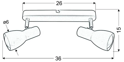 Lampa sufitowa Picardo listwa 2x40W E14  miętowy
