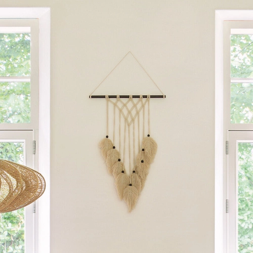 Macrame Safari Atmosphera dekoracja ścienna z bawełny do salonu w stylu boho 69x45 cm