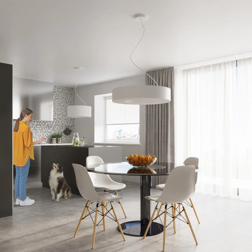 Żyrandol Saturno Slim 70 biały nowoczesny regulowany do salonu i jadalni Sollux Lighting