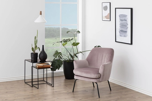 Fotel kubełkowy Chisa VIC welur szary ciemny do salonu nowoczesny Actona wygodny wypoczynkowy