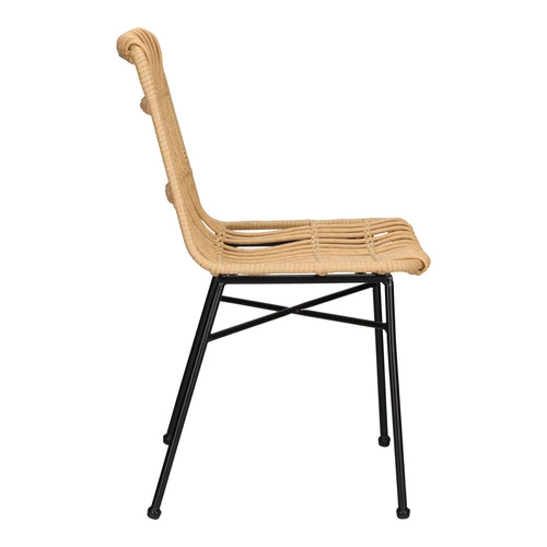 Zestaw 4 krzeseł ogrodowych Surabaya technorattan boho do jadalni i na taras naturalne Intesi