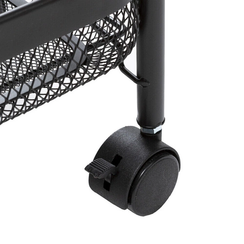 Mayaj metalowy wózek kuchenny na kółkach pojemny czarny prostokątny do kuchni 5five