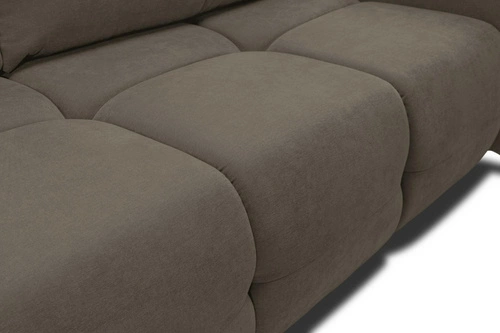 Sofa rozkładana Bode 3 osobowa z pojemnikiem do salonu brązowo-szara nowoczesna