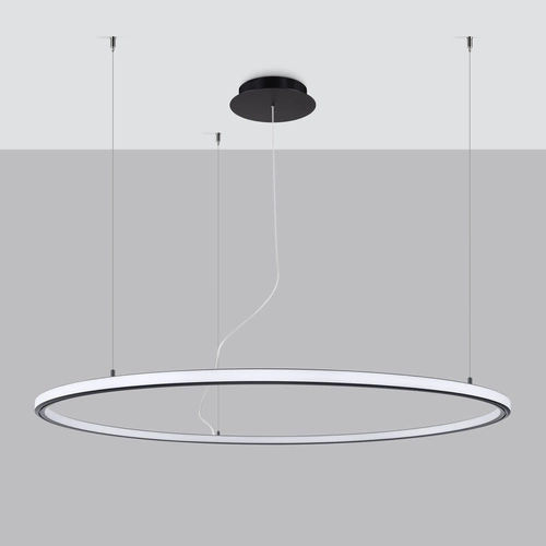 Żyrandol LED RISA 120 czarny nowoczesny do salonu i jadalni rozproszone światło