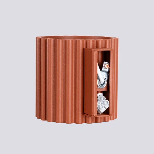 Plafon okrągły AURA czerwony nowoczesny minimalistyczny do salonu i kuchni aluminium