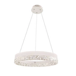 Lampa wisząca FROZI biały 32W LED 3000K  kryształki bezbarwne