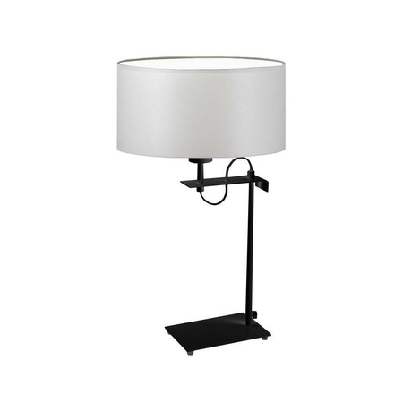 Lampka ALASKA abażur jasny szary stelaż czarny