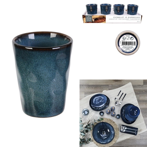 Kubek do espresso ceramiczny Laguna niebieski 80ml Intesi – stylowy kubek do kawy na prezent