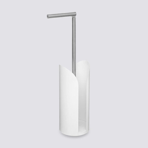 Kho stojak na papier toaletowy biały metalowy nowoczesny do łazienki na kilka rolek 5five