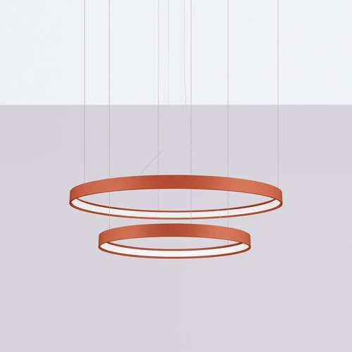 Żyrandol LED RIO 2 czerwony nowoczesny regulowany do salonu, sypialni lub nad stół