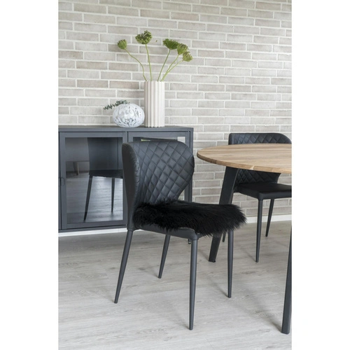 Poduszka na krzesło futrzana czarna 40x40 klasyczna do salonu House Nordic