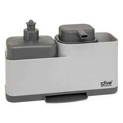 Dozownik na mydło z organizerem NEO2 szary 5five simply smart do łazienki nowoczesny