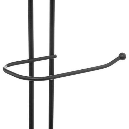 Stojak na papier toaletowy czarny Mayaj 5five metalowy nowoczesny z półką do łazienki 73 cm