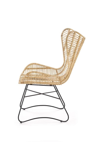 Fotel rattanowy Ikar ogrodowy nowoczesny do salonu i na taras boho naturalny Intesi