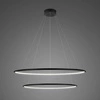 Lampa wisząca LED Ledowe Okręgi 80cm czarna nowoczesna do salonu z regulacją wysokości