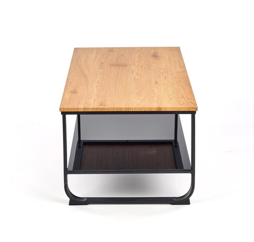 Stolik kawowy Gartas loftowy prostokątny dębowy z półką do salonu 105x55 cm Intesi