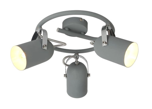 Nowoczesna lampa sufitowa Gray spirala 3-punktowa szara do salonu i kuchni CANDELLUX