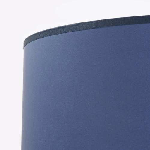 Lampa stojąca do salonu NEVIA granatowa nowoczesna z abażurem na metalowej podstawie
