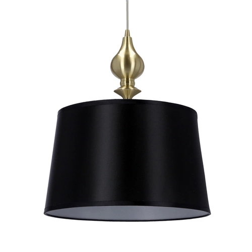 Lampa wisząca Prima gold złoty satynowy 1x60W E27 abażur czarny