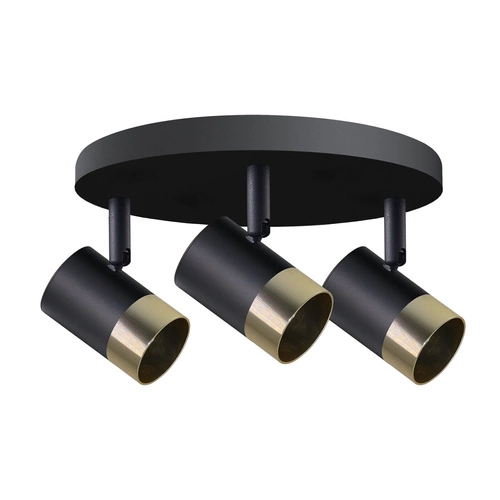 Plafon sufitowy Tobi czarny złoty nowoczesny metalowy 3xGU10 do salonu i jadalni