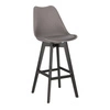 Stołek barowy Norden wood black high PP   ciemny szary