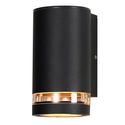 Kinkiet zewnętrzny Senecio lampa ogrodowa elewacyjna tuba+ring 10,5x16,5cm czarny 1x35W GU10 IP44