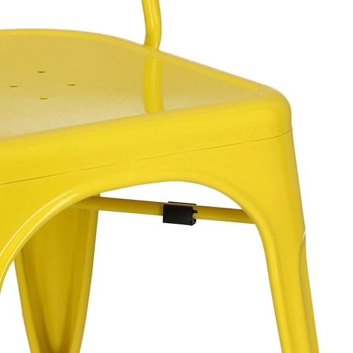 Krzesło metalowe Paris żółte inspirowane Tolix do jadalni i kuchni industrialne D2.DESIGN
